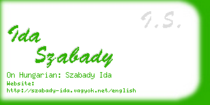 ida szabady business card